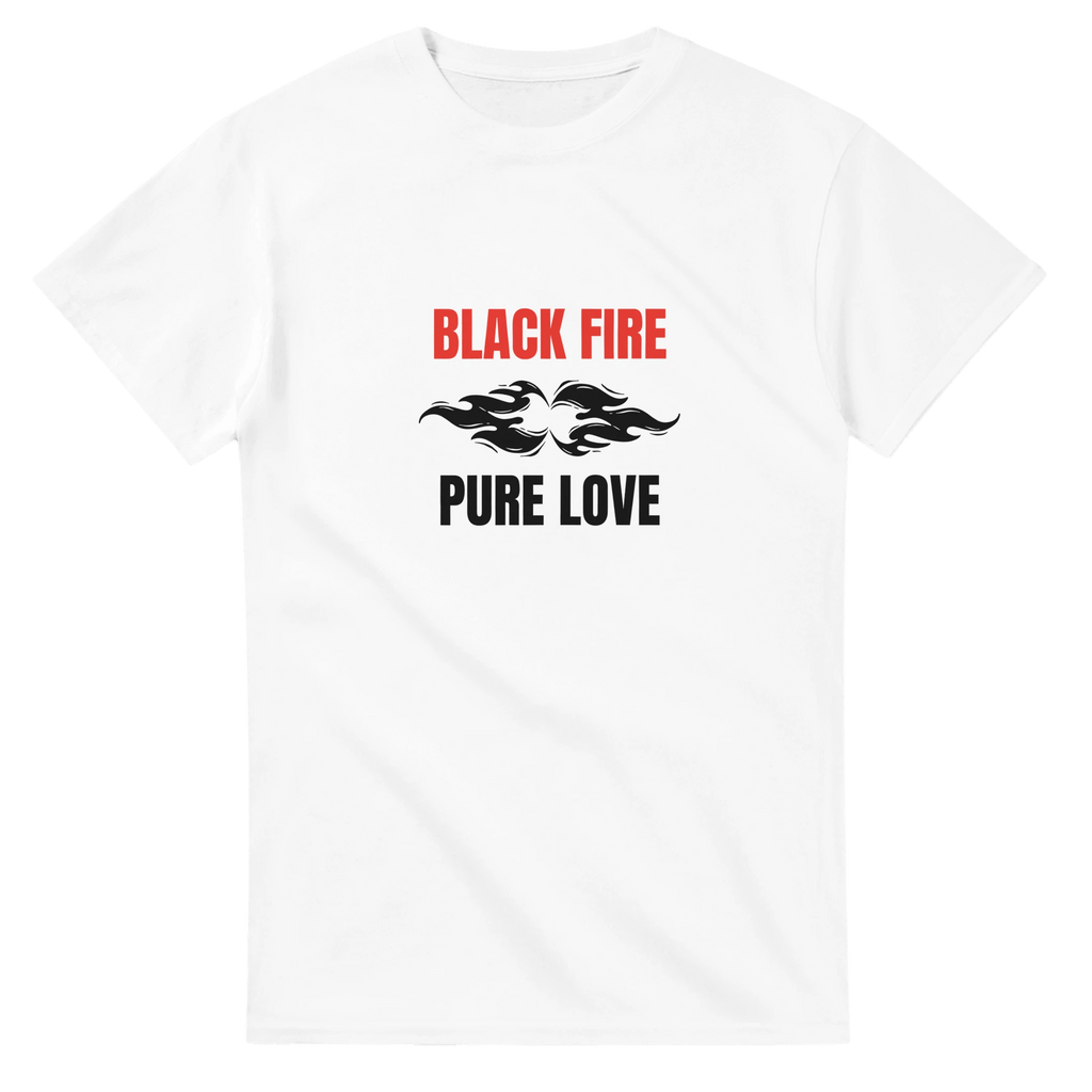 Black Fire T-Shirt – Pure Love Graphic Design in Heavyweight Cotton - Ilgary Studio