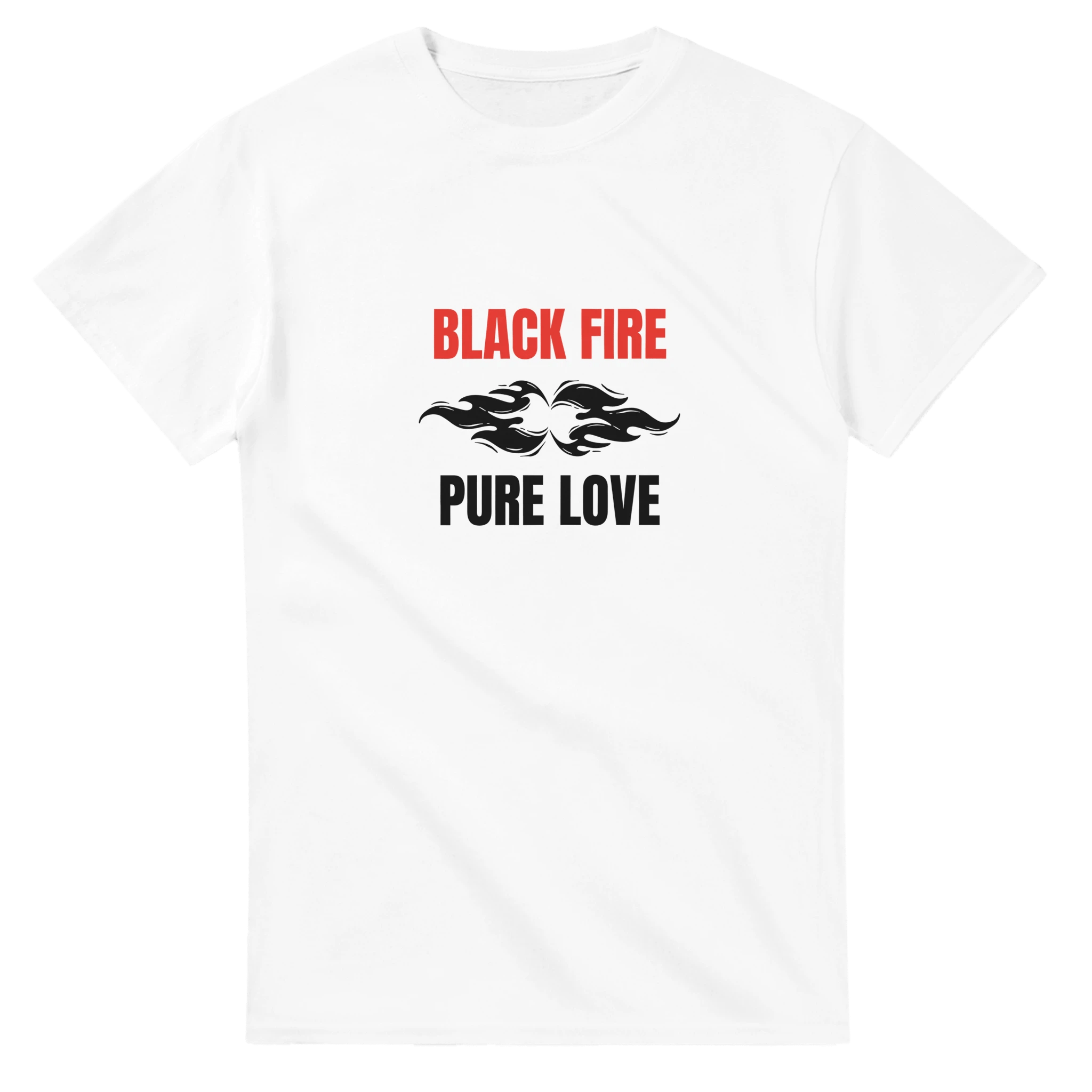 Black Fire T-Shirt – Pure Love Graphic Design in Heavyweight Cotton - Ilgary Studio