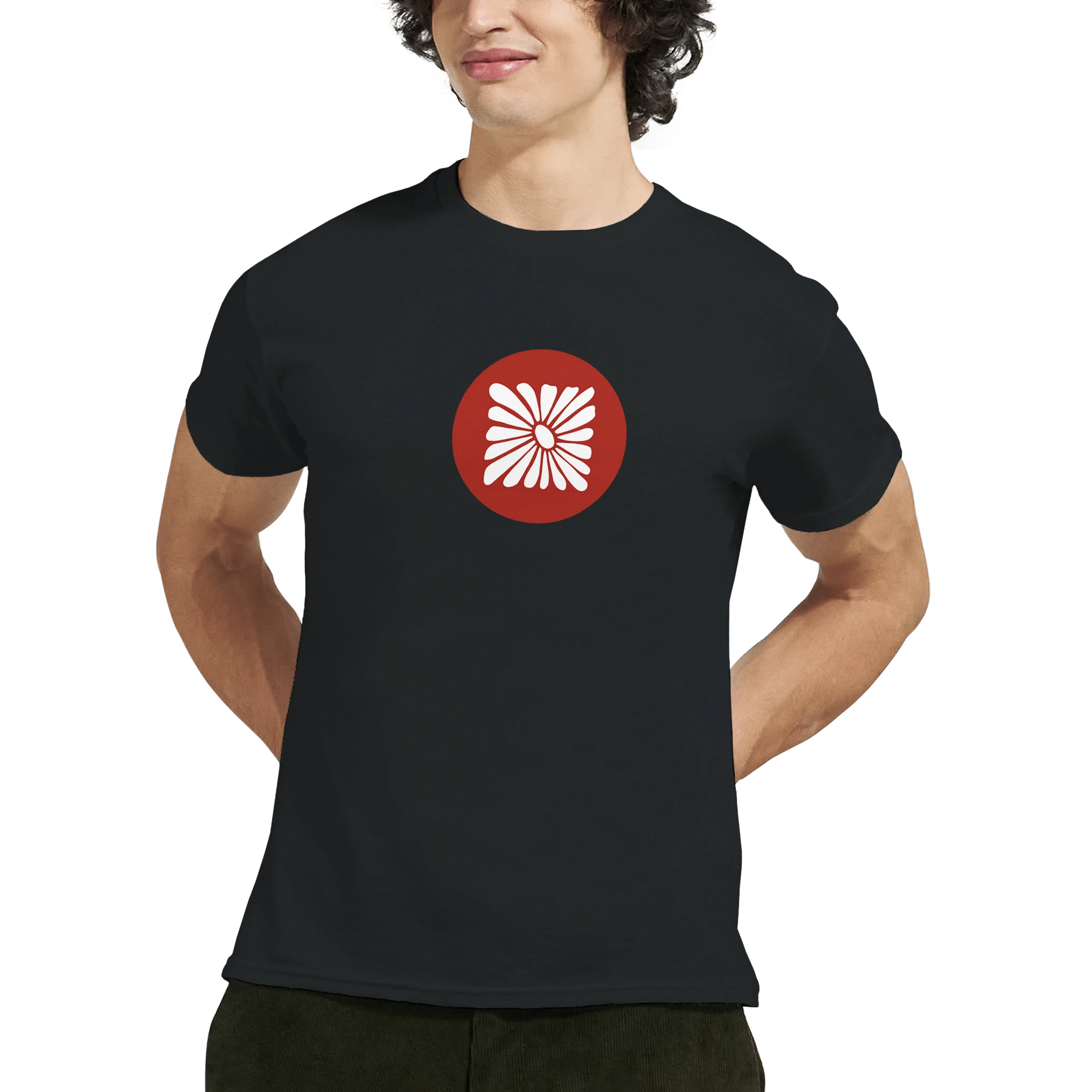 Casual Cotton T-Shirt with Red Heart and White Smile Design - Ilgary Studio