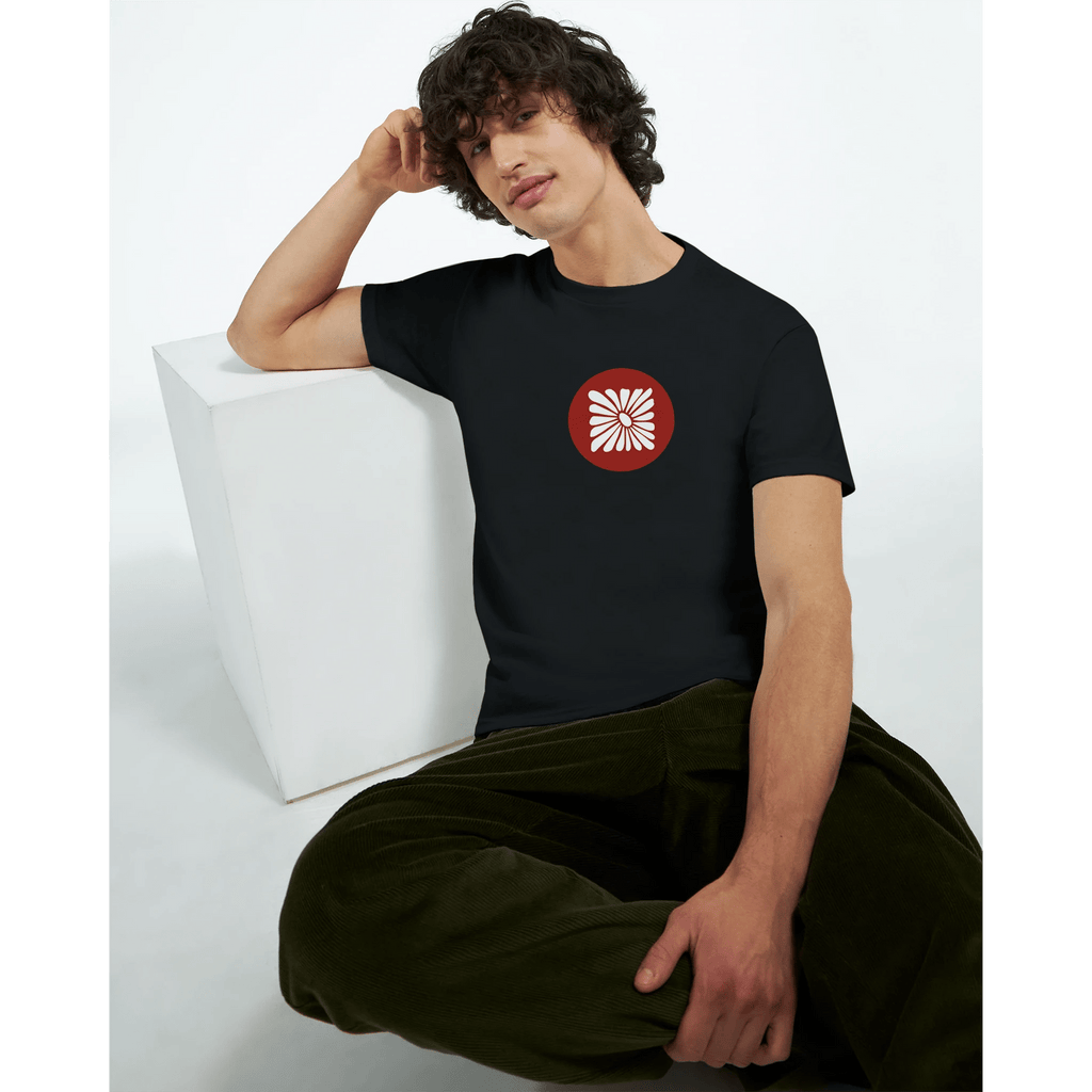 Casual Cotton T-Shirt with Red Heart and White Smile Design - Ilgary Studio