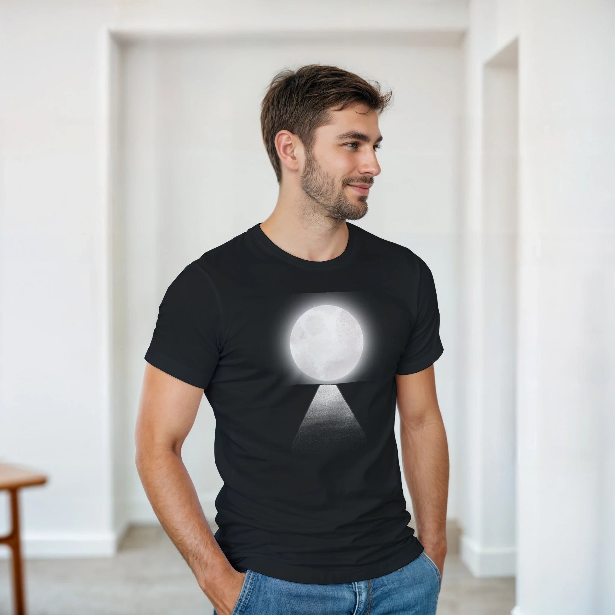Celestial Dreams Cotton T-Shirt – Every Breath the Moon Took, a Star Fell Design - Ilgary Studio