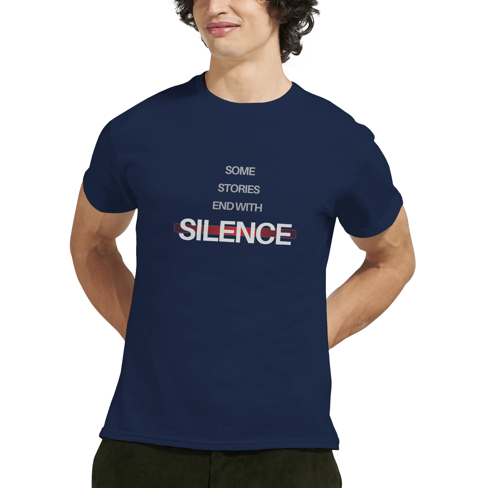 Classic Cotton T-Shirt – "Some Stories End with Silence" Design - Ilgary Studio
