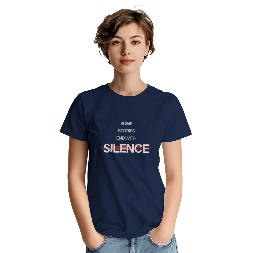 Classic Cotton T-Shirt – "Some Stories End with Silence" Design - Ilgary Studio