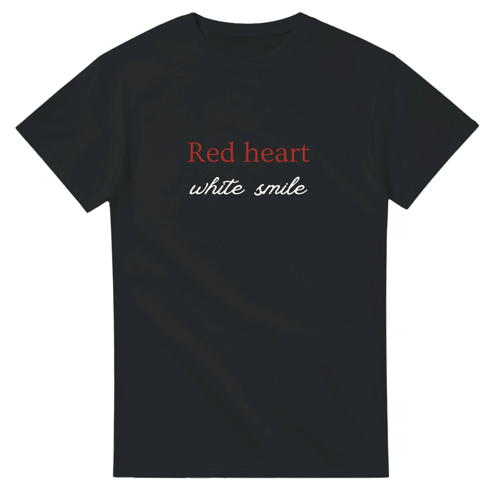 Classic Fit T-Shirt - Red Heart & White Smile Design - Ilgary Studio