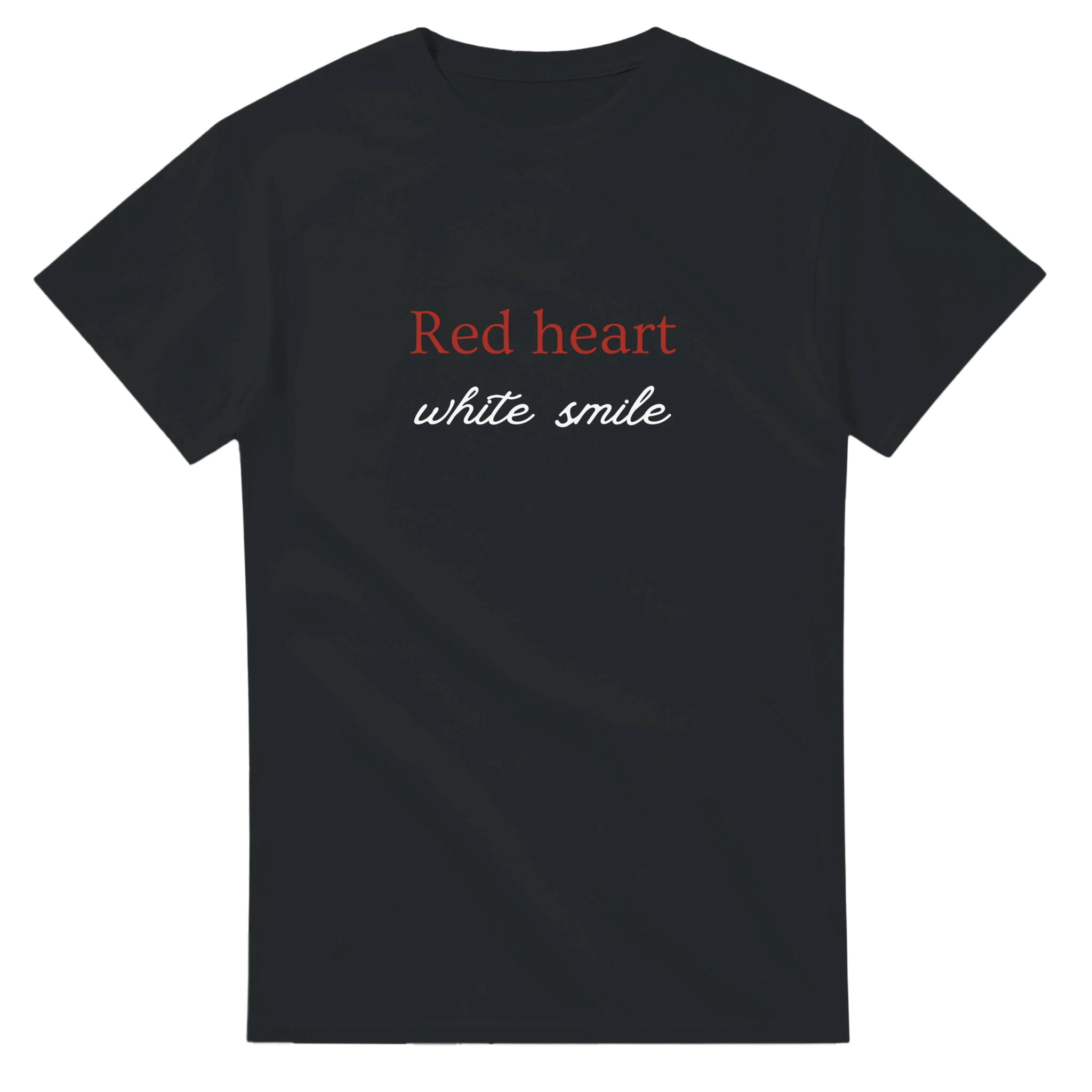 Classic Fit T-Shirt - Red Heart & White Smile Design - Ilgary Studio