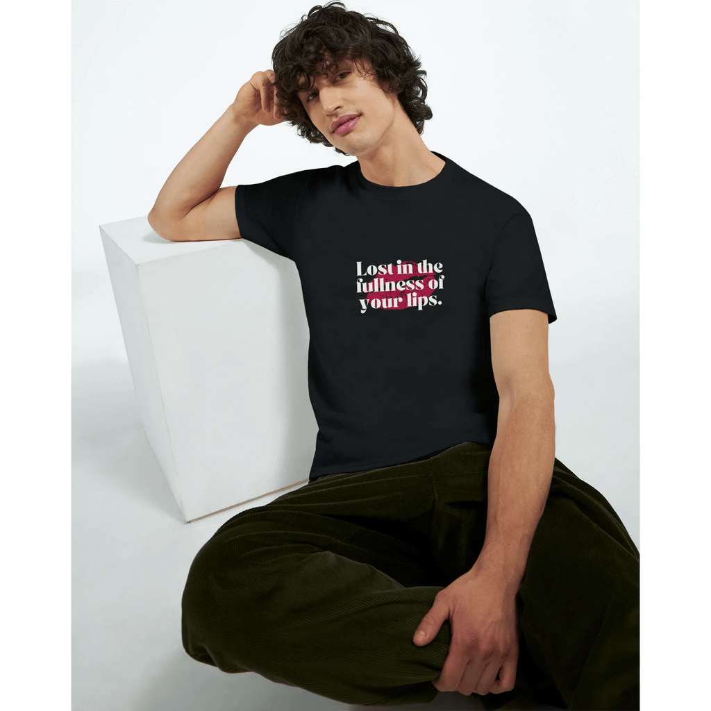 Classic Graphic T-Shirt – 'Lost in the Fullness of Your Lips' Design - Ilgary Studio