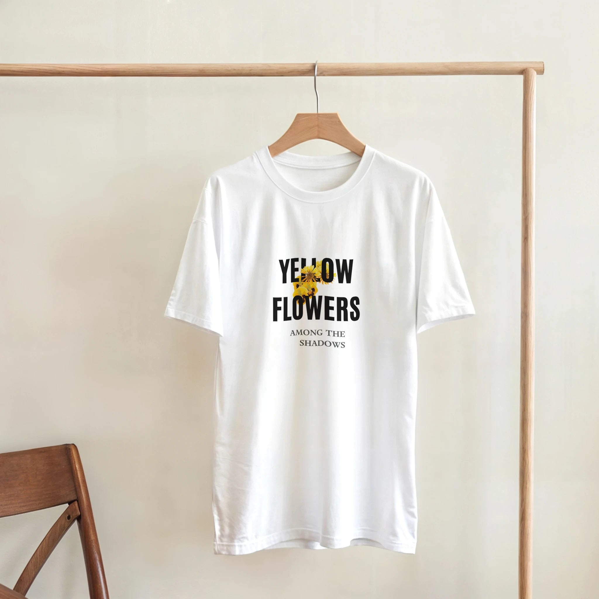 Elegant Floral T-Shirt – Yellow Flowers Design for Relaxed Style - Ilgary Studio