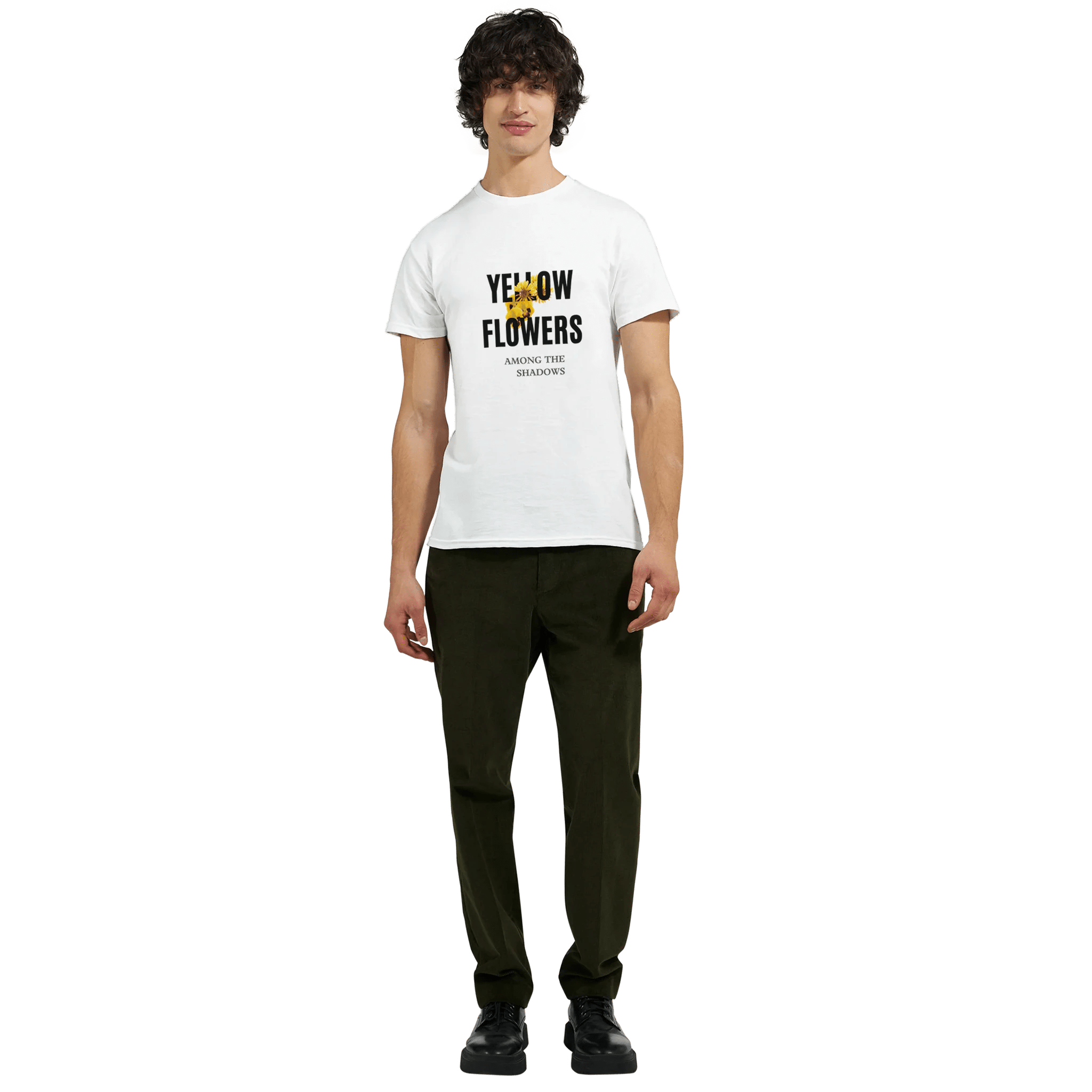 Elegant Floral T-Shirt – Yellow Flowers Design for Relaxed Style - Ilgary Studio