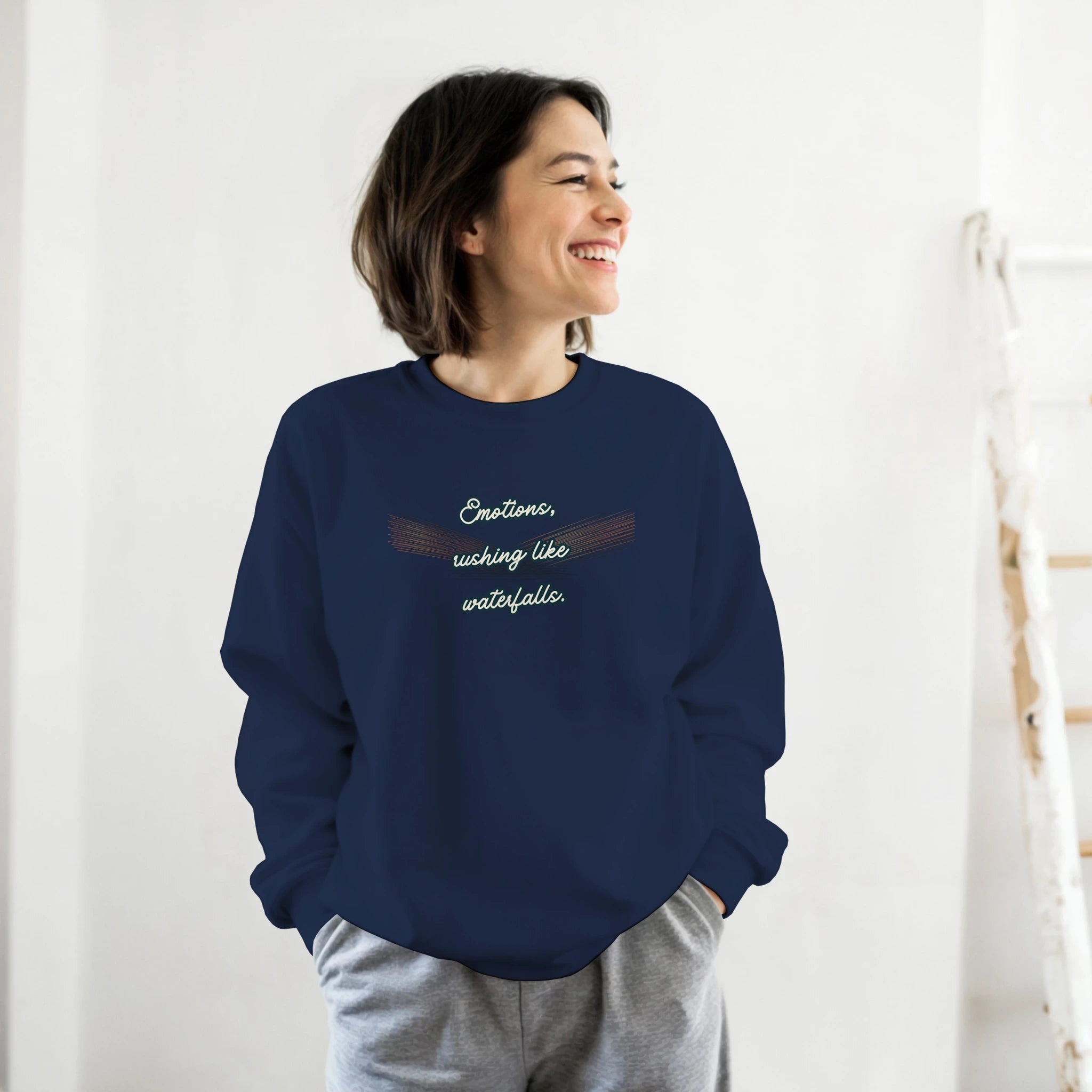 Emotional Waves Sweatshirt – Soft Blend Cotton - Polyester Design - Ilgary Studio