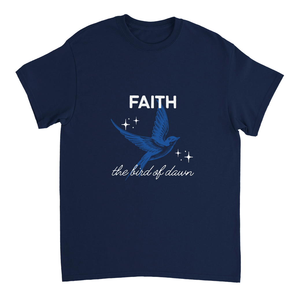 Faith T-Shirt – Bird of Dawn Design in Heavyweight Cotton - Ilgary Studio