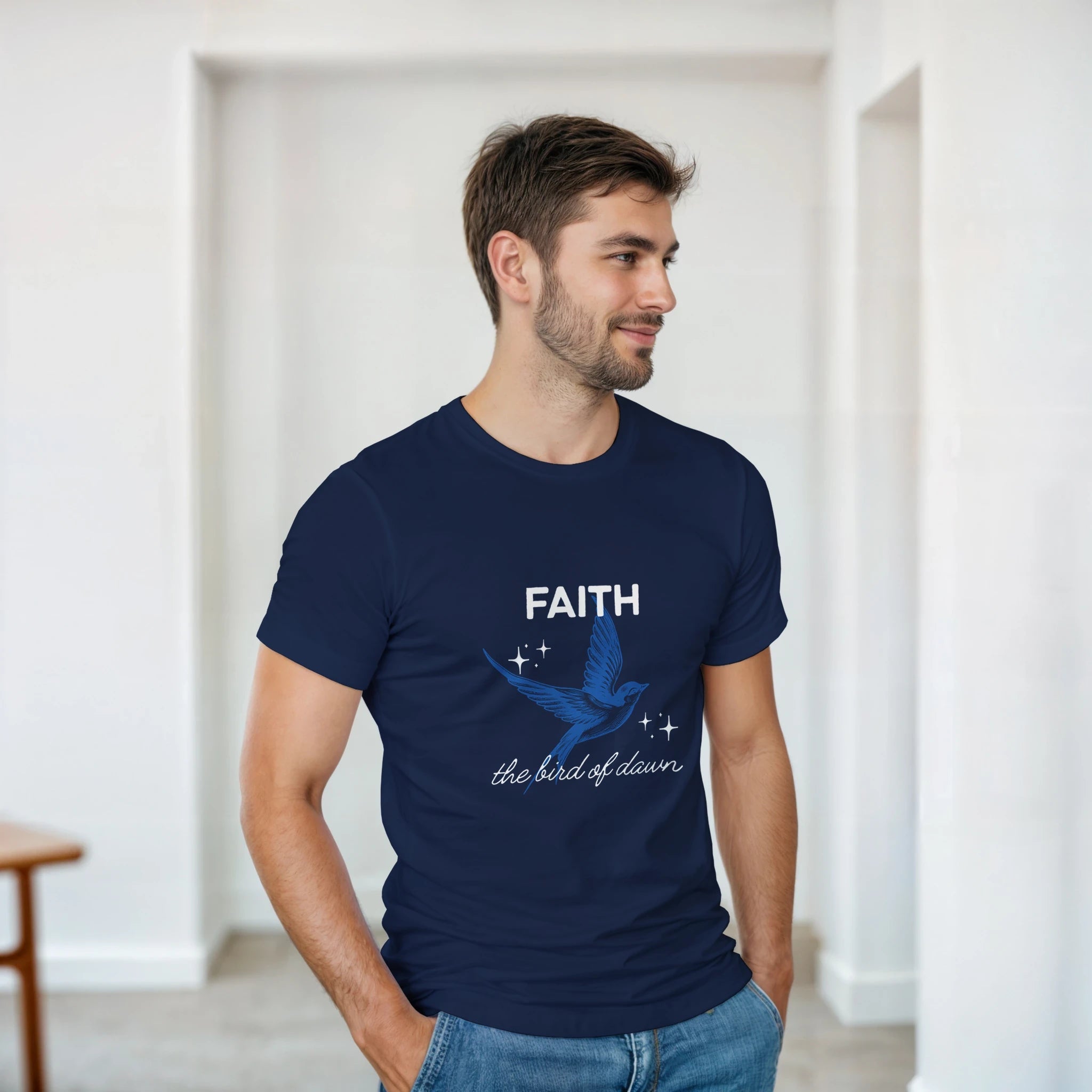 Faith T-Shirt – Bird of Dawn Design in Heavyweight Cotton - Ilgary Studio