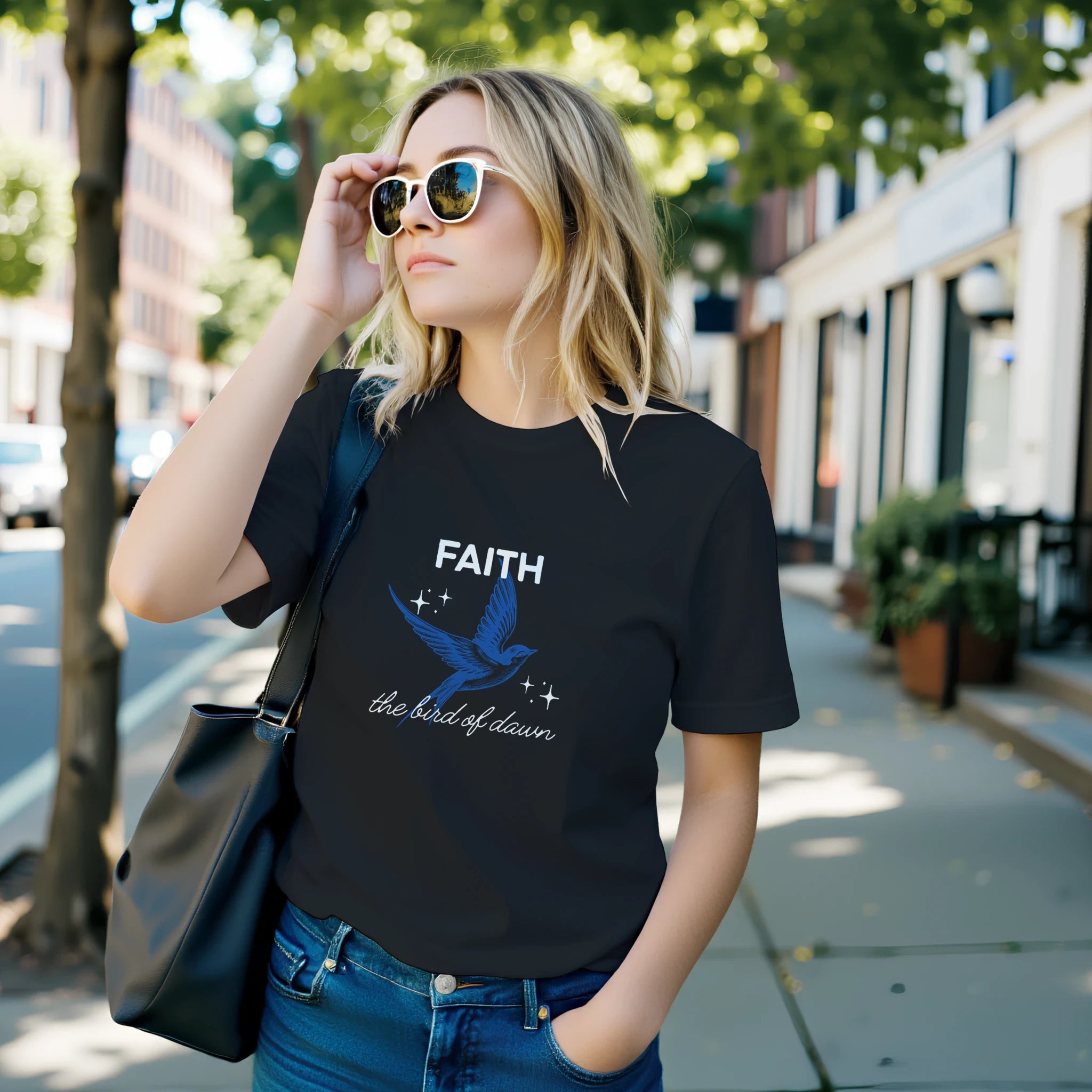 Faith T-Shirt – Bird of Dawn Design in Heavyweight Cotton - Premium Unisex Crewneck T-shirt | Bella + Canvas 3001 - Ilgary Studio