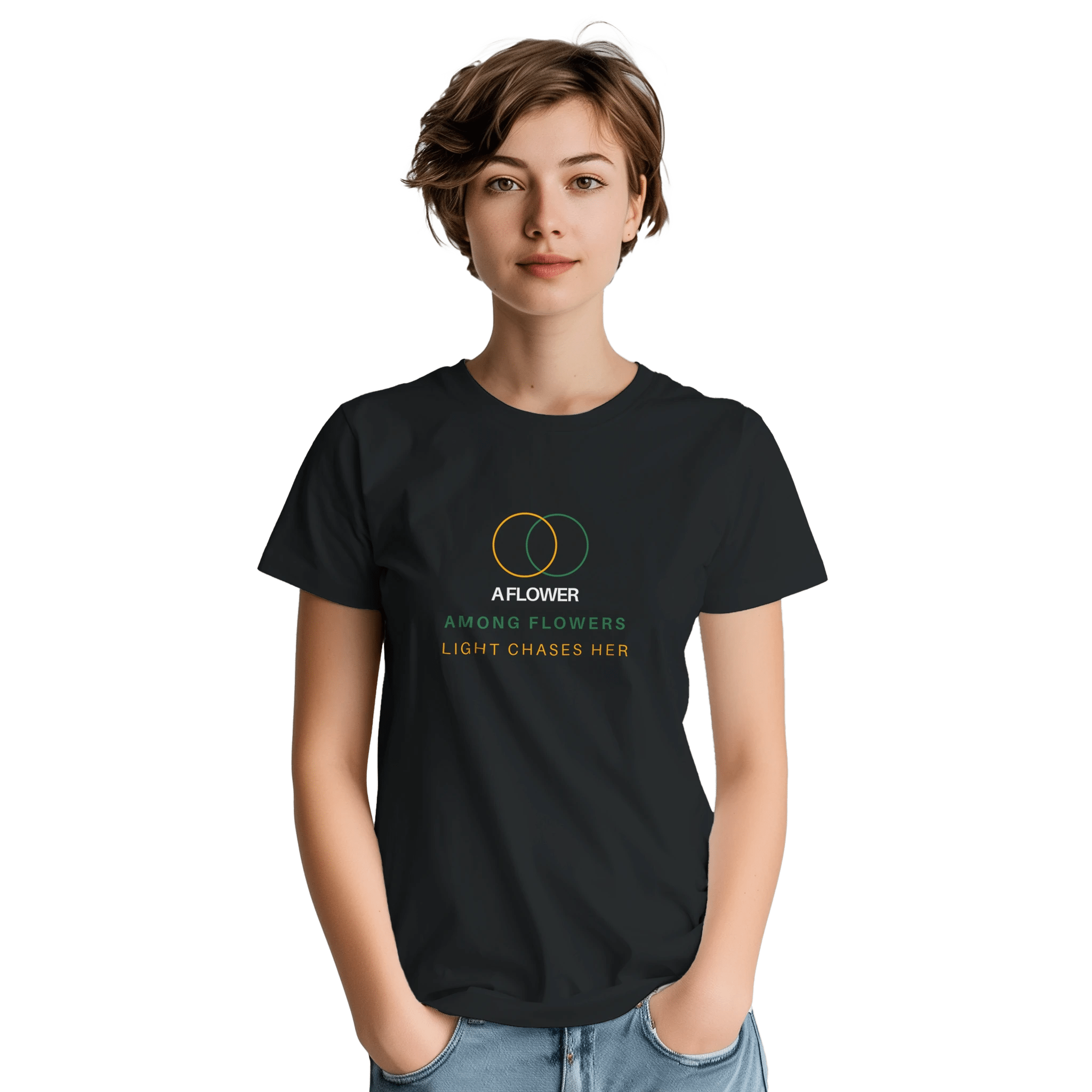 Flower Among Flowers T-Shirt – Light Chases Her Design | Classic Fit Heavyweight Cotton - Ilgary Studio
