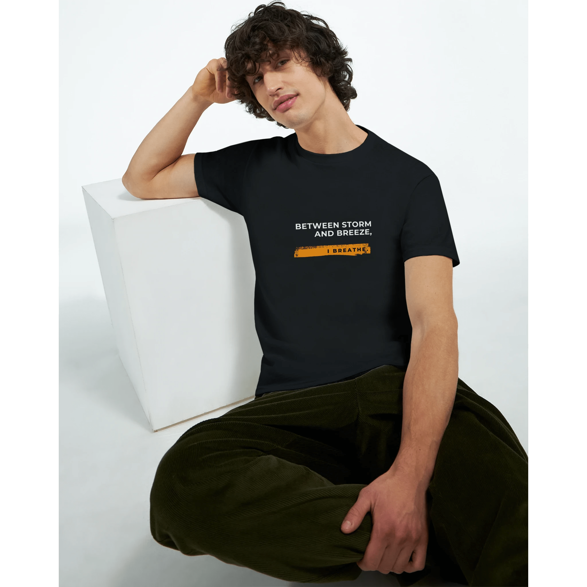 Inspirational T-Shirt - 'Between Storm and Breeze' Heavyweight Cotton Tee - Ilgary Studio