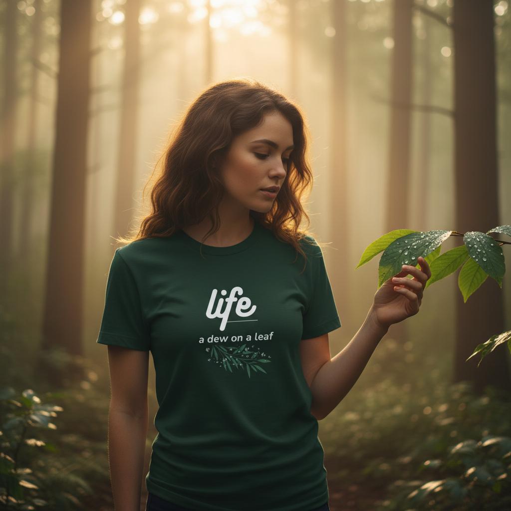 Life. A Dew on a Leaf T-Shirt – Heavyweight Classic Fit Cotton Tee - Ilgary Studio