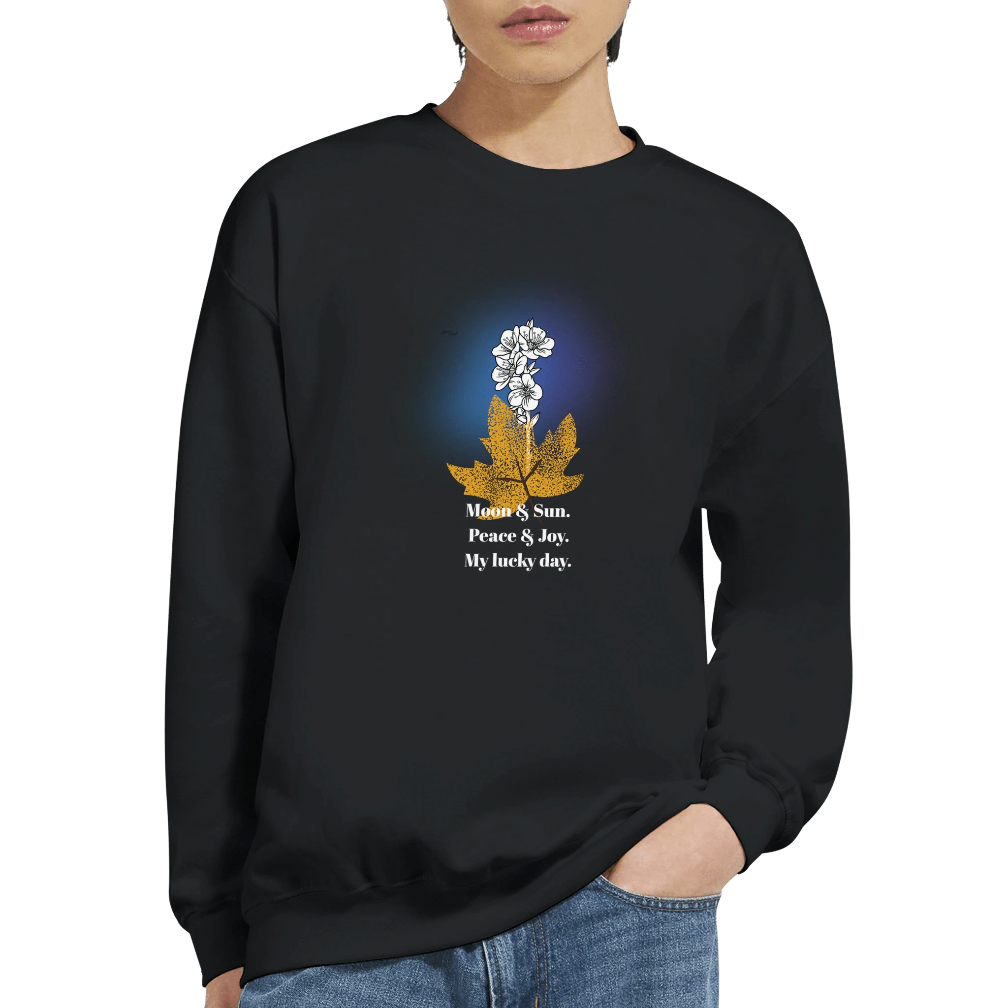 Moon & Sun Heavy Blend Sweatshirt – Peace & Joy Design | Cosmic Vibes - Ilgary Studio