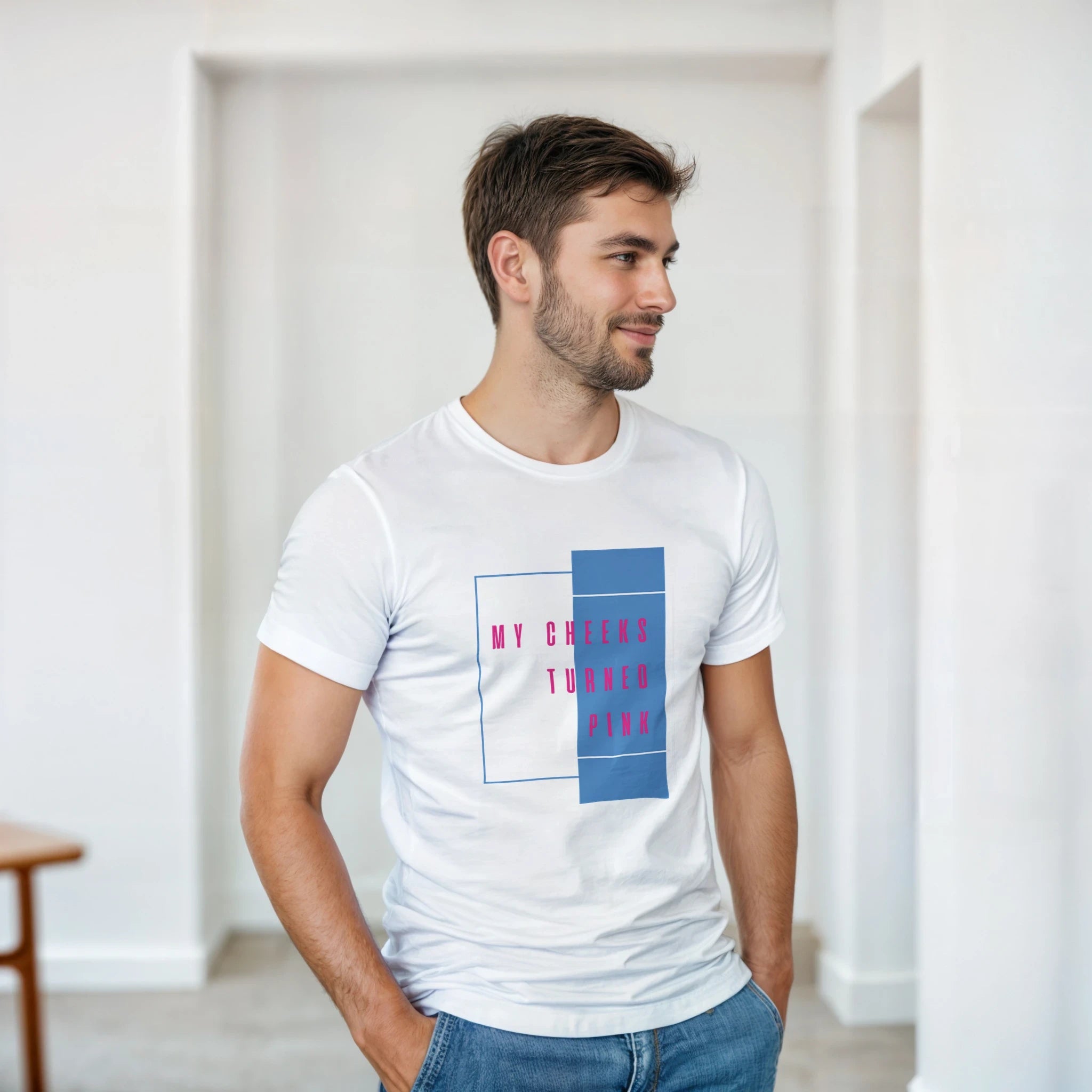 My Cheeks Turned Pink – Classic Fit Heavy Cotton T-Shirt - Ilgary Studio
