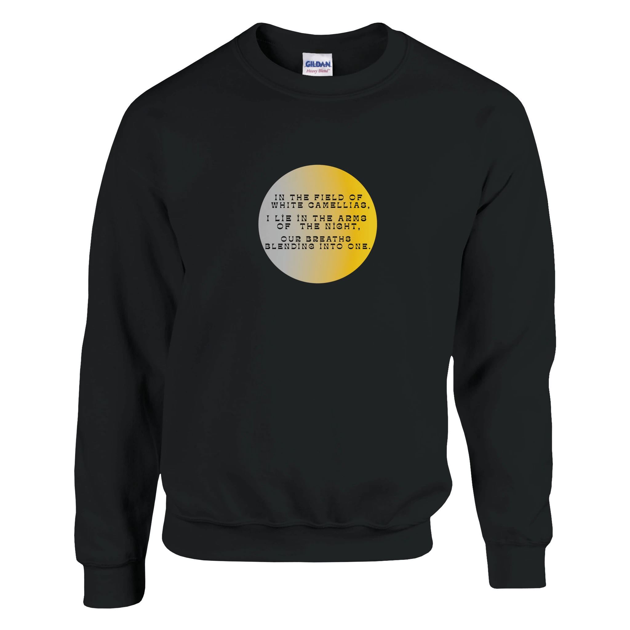 Night Embrace Heavy Blend Sweatshirt – White Camellias Design - Ilgary Studio