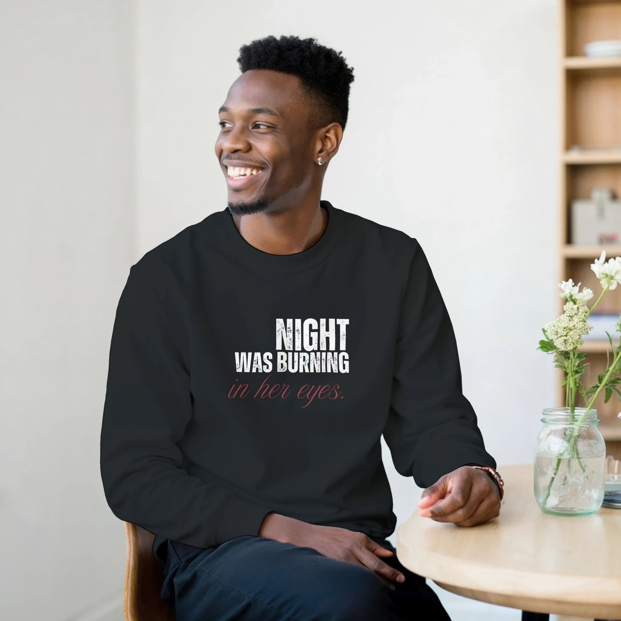 Night Was Burning Sweatshirt – Cozy 50/50 Cotton - Polyester Blend - Ilgary Studio