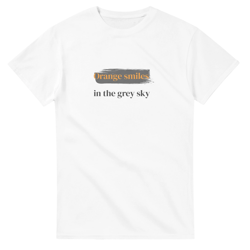 Orange Smiles – Classic Fit Heavy Cotton T-Shirt - Ilgary Studio