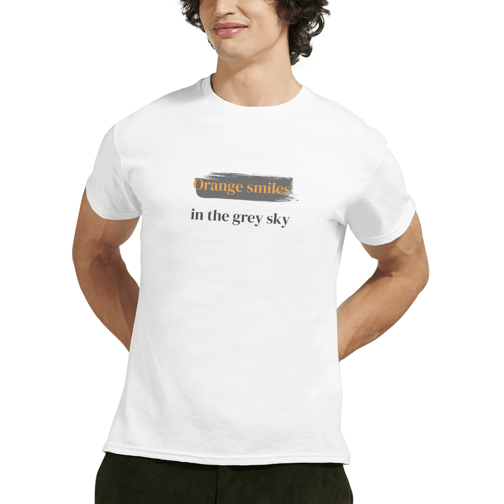 Orange Smiles – Classic Fit Heavy Cotton T-Shirt - Ilgary Studio