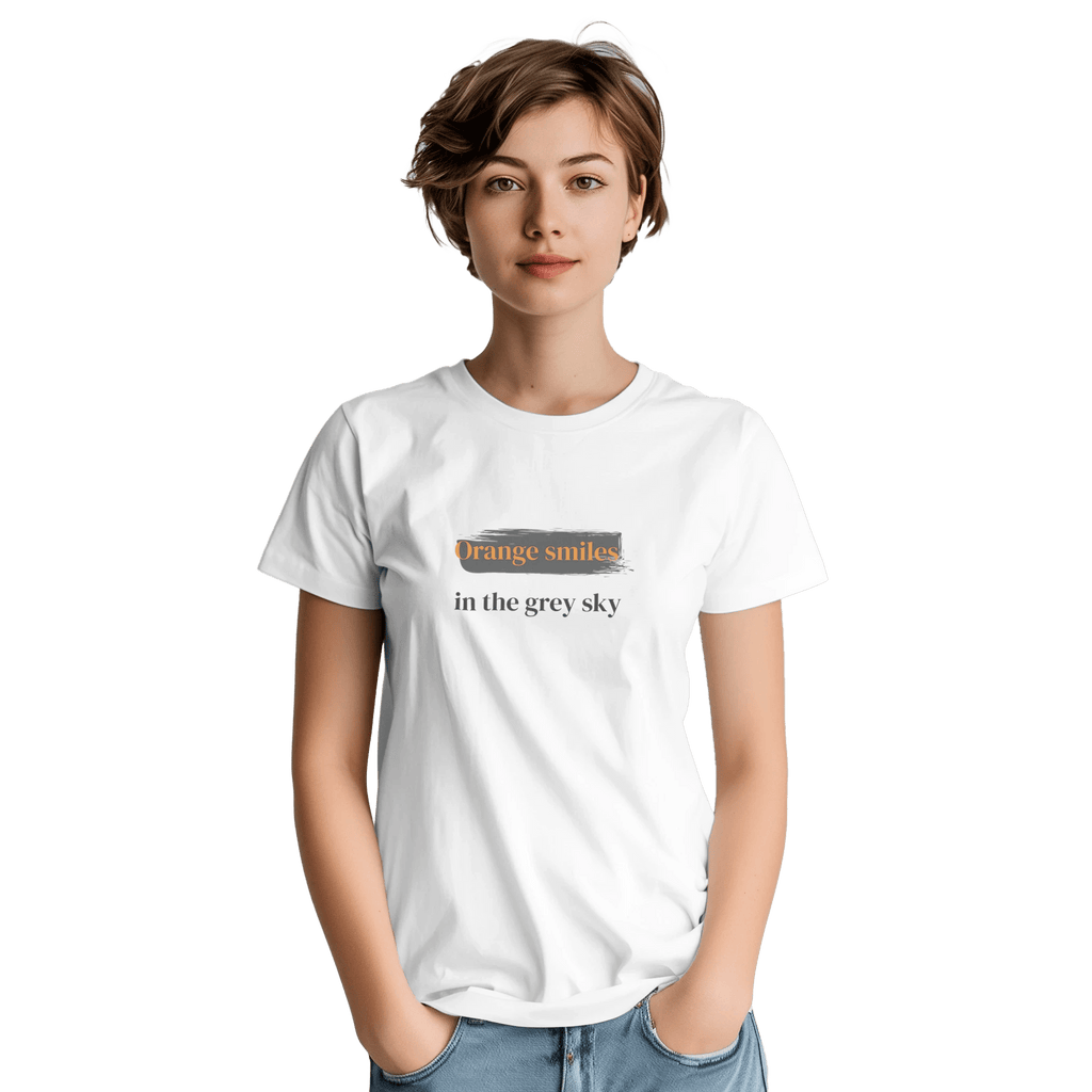 Orange Smiles – Classic Fit Heavy Cotton T-Shirt - Ilgary Studio