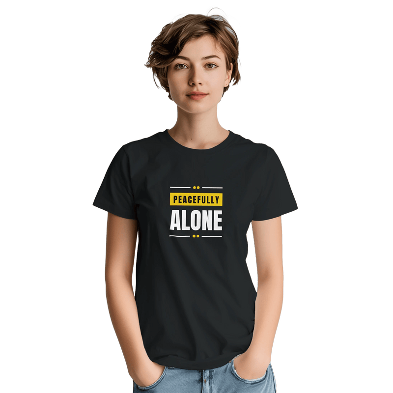 Peacefully Alone Heavyweight Cotton T-Shirt – Classic Fit Casual Wear - Ilgary Studio