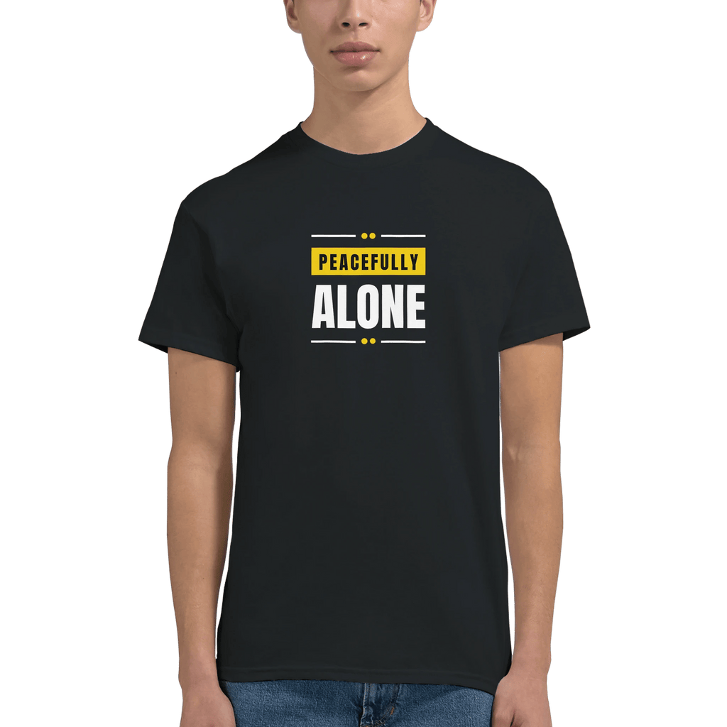 Peacefully Alone Heavyweight Cotton T-Shirt – Classic Fit Casual Wear - Ilgary Studio