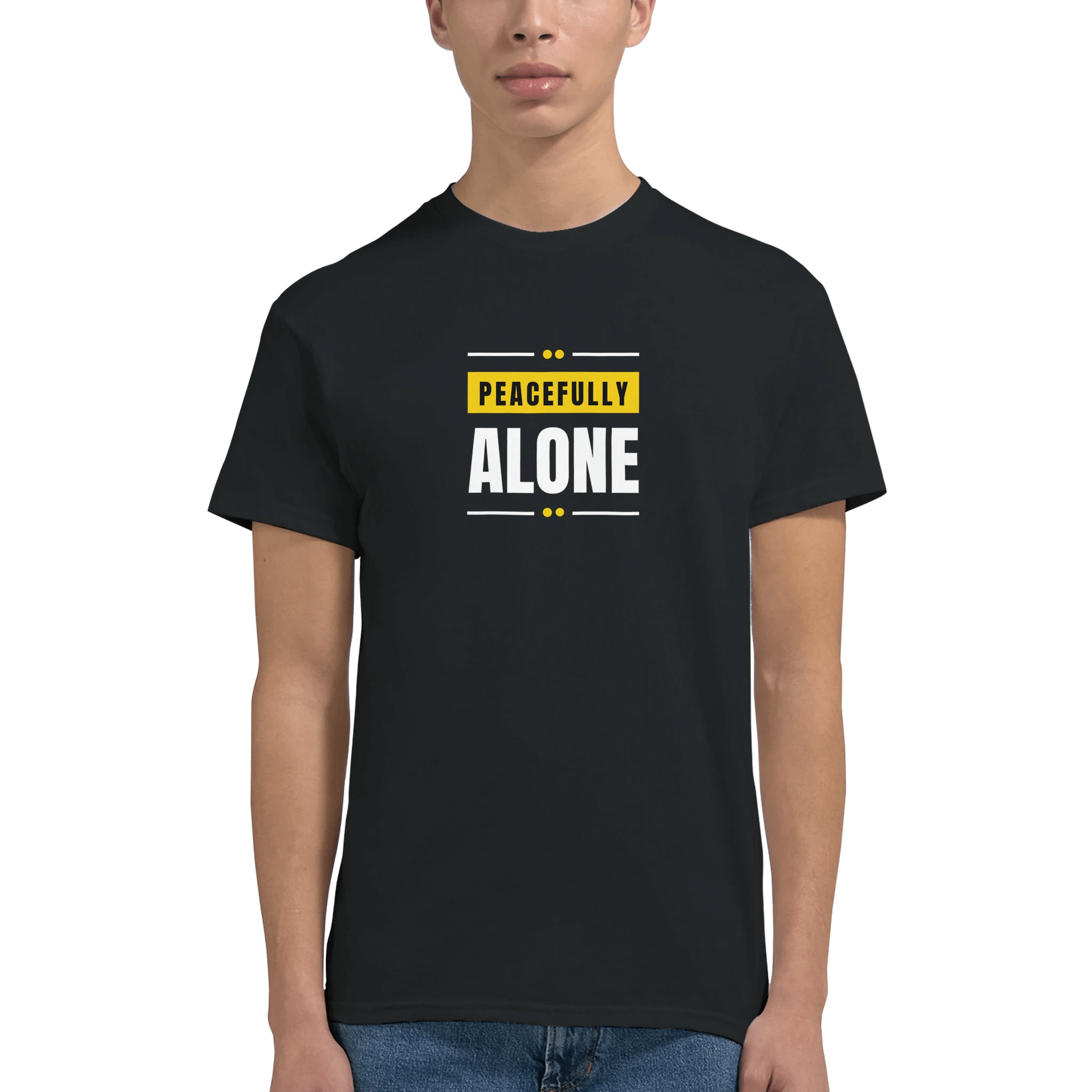 Peacefully Alone Heavyweight Cotton T-Shirt – Classic Fit Casual Wear - Ilgary Studio