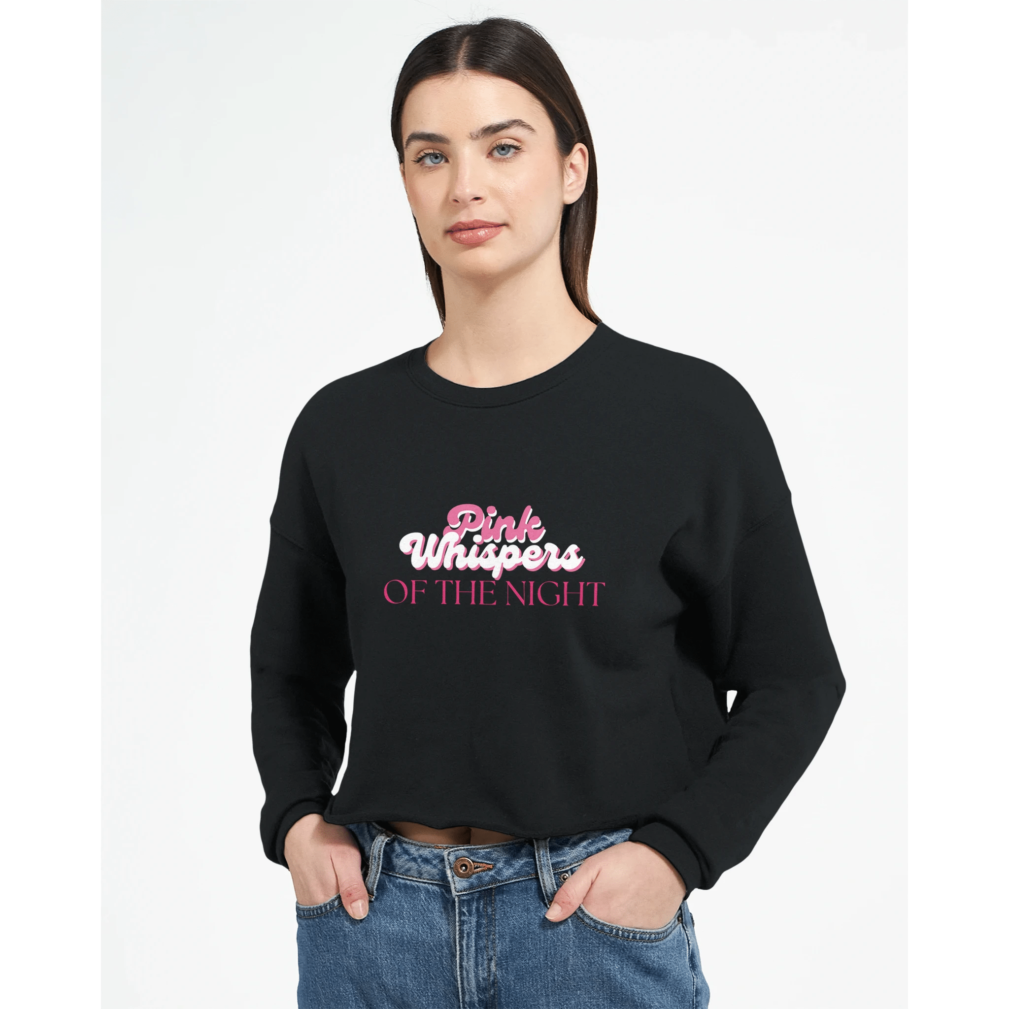 Pink Whispers of the Night Cropped Sweatshirt – Bella+Canvas 7503 - Ilgary Studio