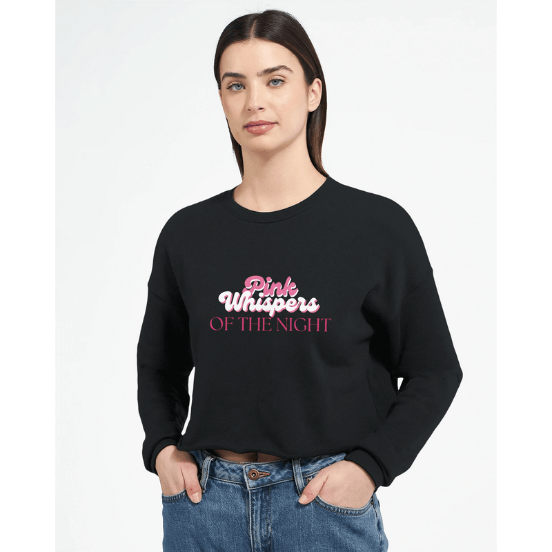 Pink Whispers of the Night Cropped Sweatshirt – Bella+Canvas 7503 - Ilgary Studio