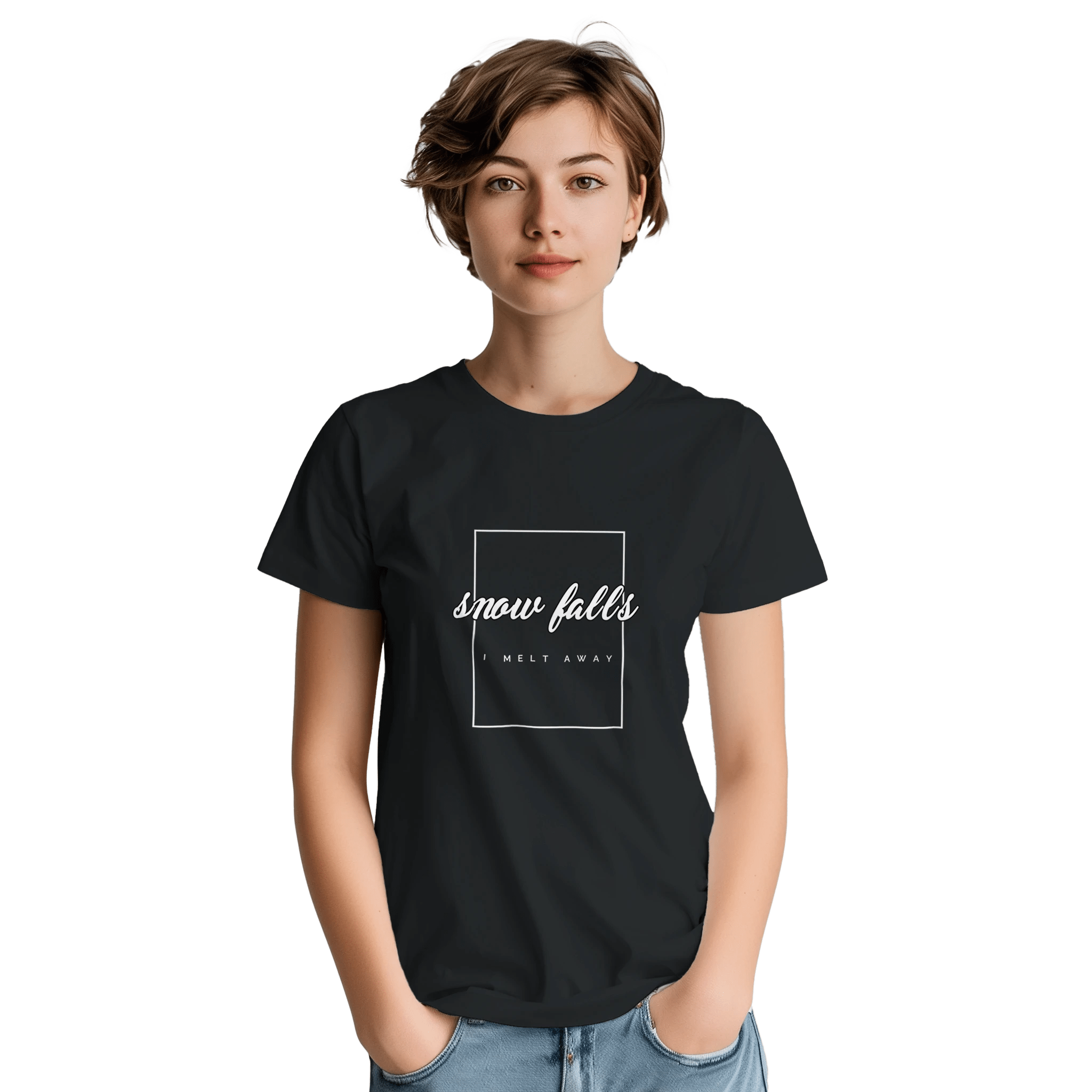 Snow Falls, I Melt Away Cotton T-Shirt – Classic Fit for Casual Wear - Ilgary Studio