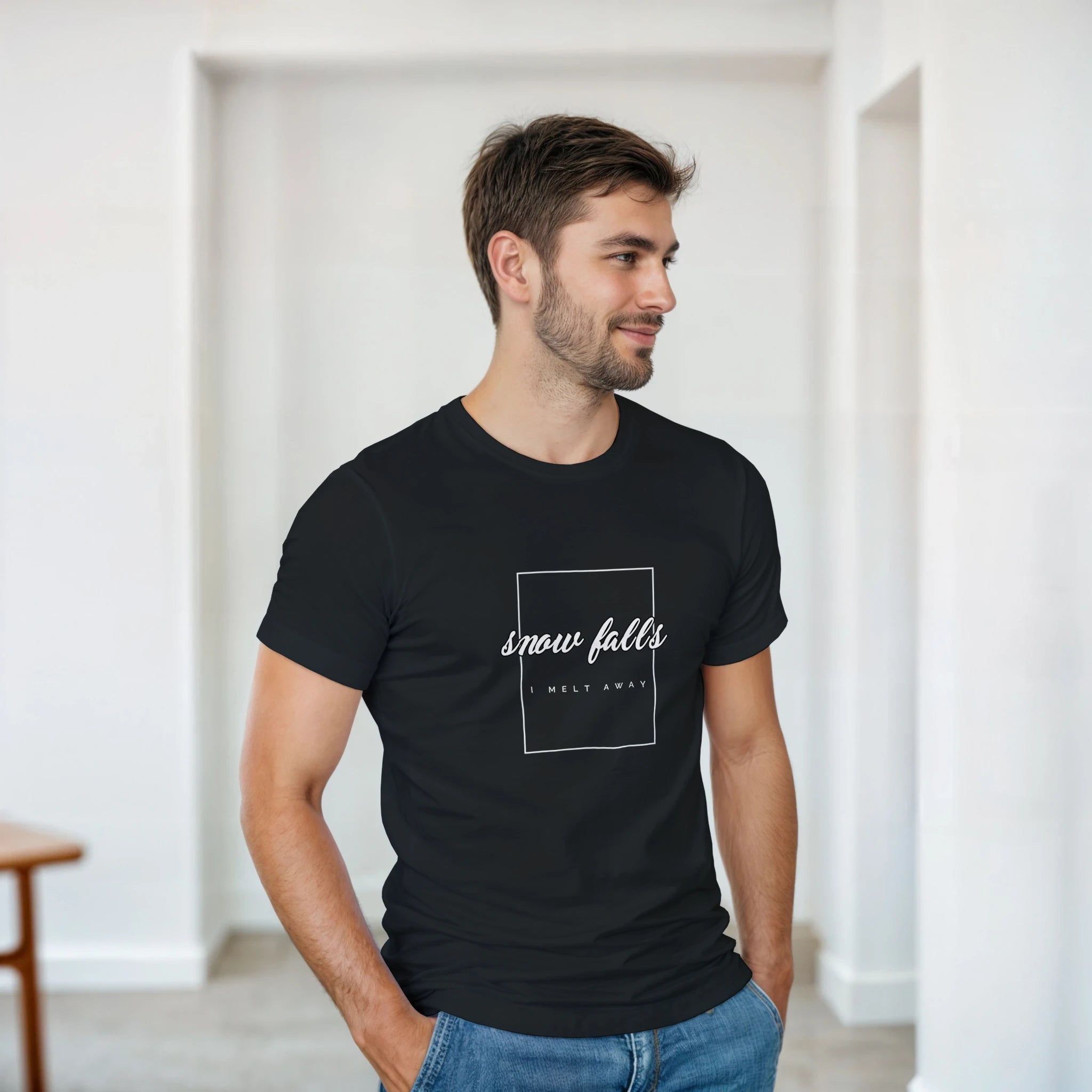 Snow Falls, I Melt Away Cotton T-Shirt – Classic Fit for Casual Wear - Ilgary Studio