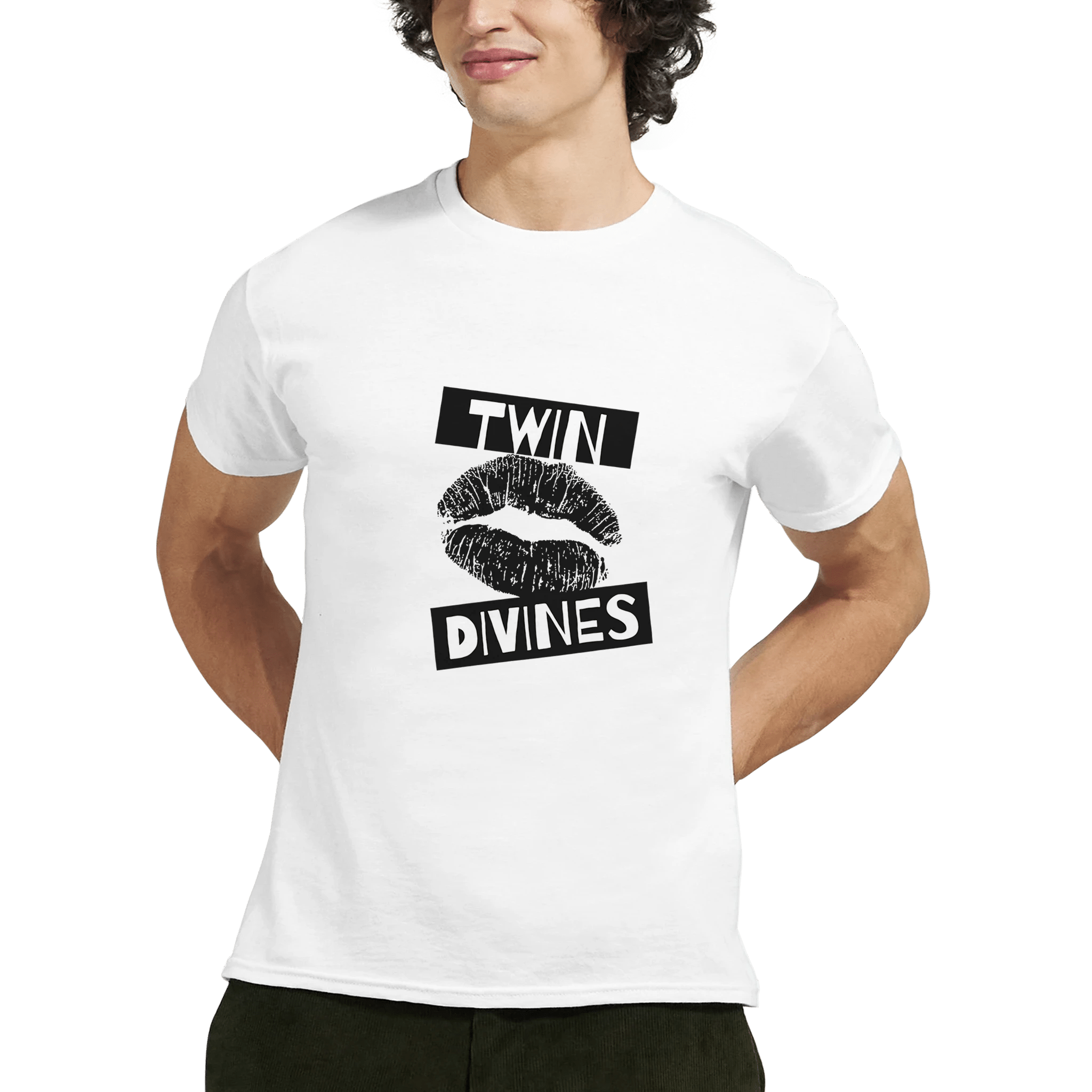 Twin Divines Heavyweight Cotton T-Shirt – Classic Fit for Casual Wear - Ilgary Studio