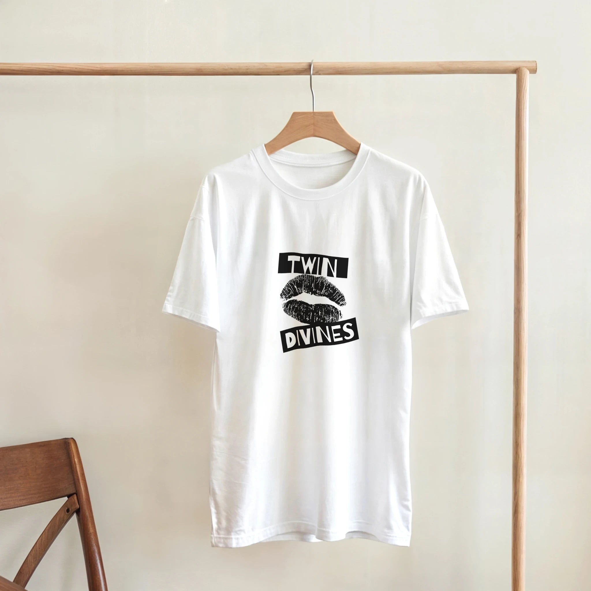 Twin Divines Heavyweight Cotton T-Shirt – Classic Fit for Casual Wear - Ilgary Studio