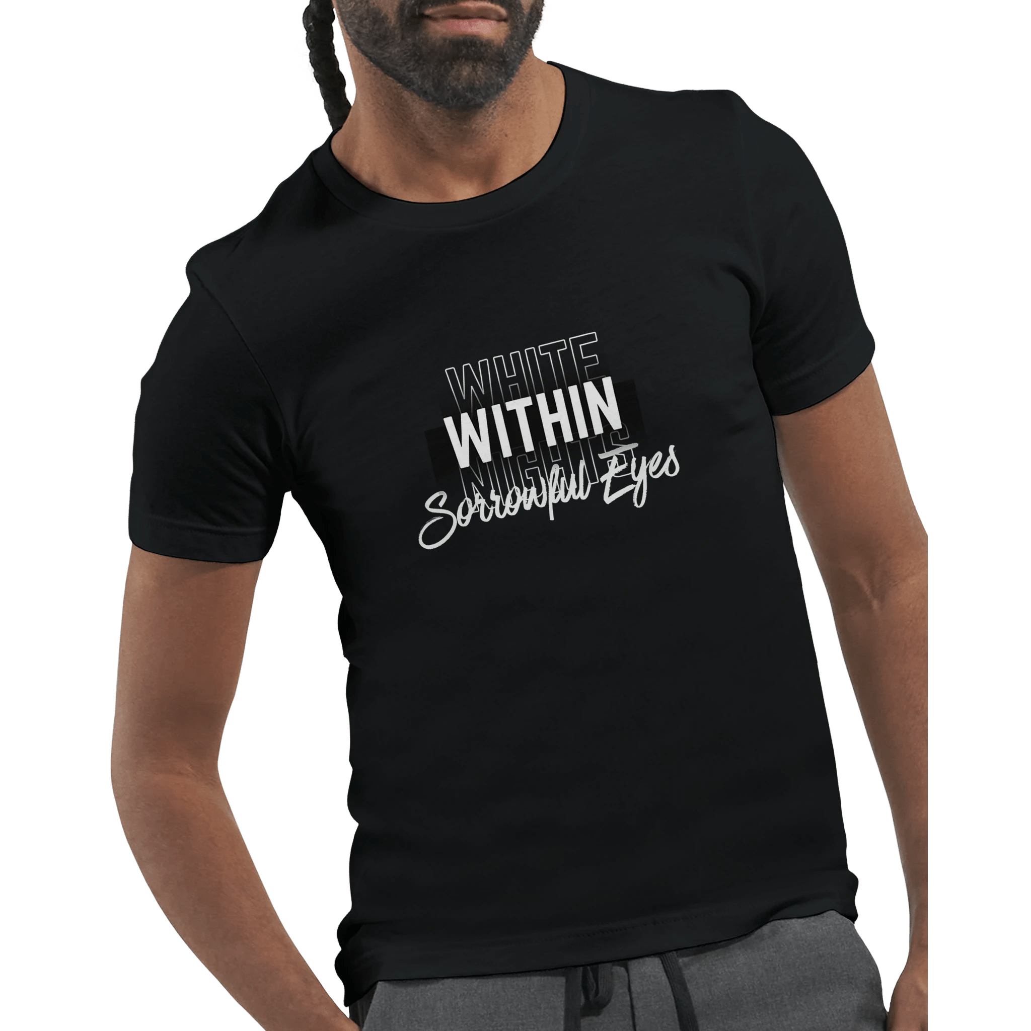 White Nights T-Shirt – Unisex Tailored Fit with Sorrowful Eyes Design - Ilgary Studio
